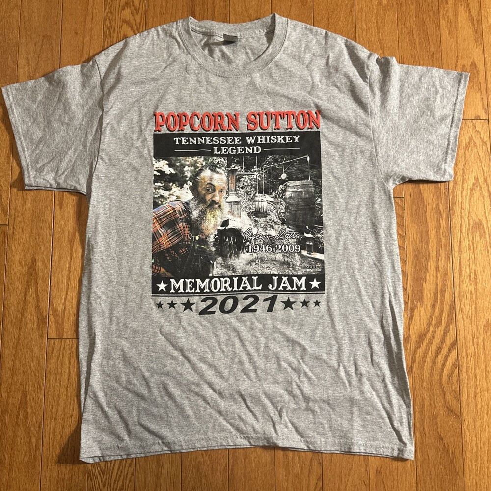Popcorn Sutton Memorial Jam 2021 Men’s Large  T-Shirt Tennessee Legend